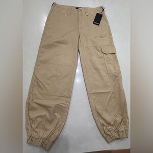 NWT ($199) True Religion Bobbie Baggy Tan Cargo Jogger Pants